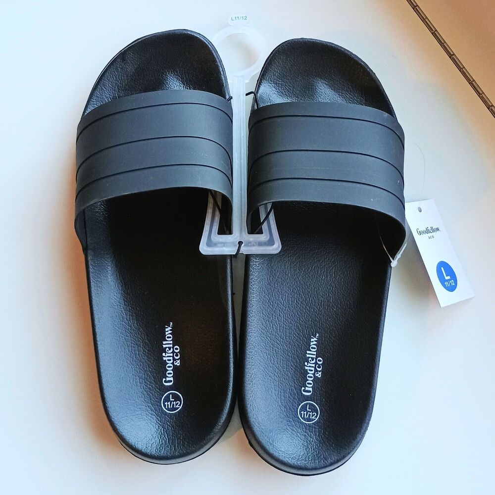Goodfellow & Co Men's Ricky Slide Sandals, Black, Size L (11/12) — New with Tags